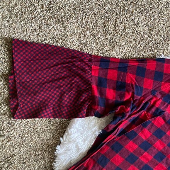J. Crew Mercantile Plaid Top Womens Size 24 Red Blue Wide Sleeves - Picture 3 of 7